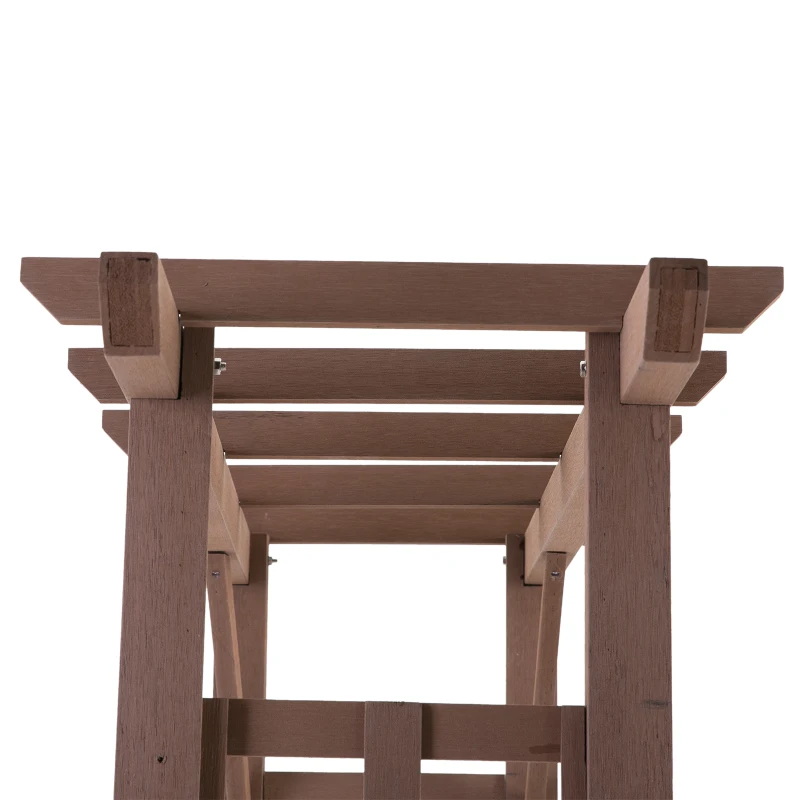 Outsunny® Torbogen Rankgitter Pflanzbogen Rankhilfe Rosenbogen Garten Laubendach Kunstholz WPC Braun 150 x 50 x 200 cm