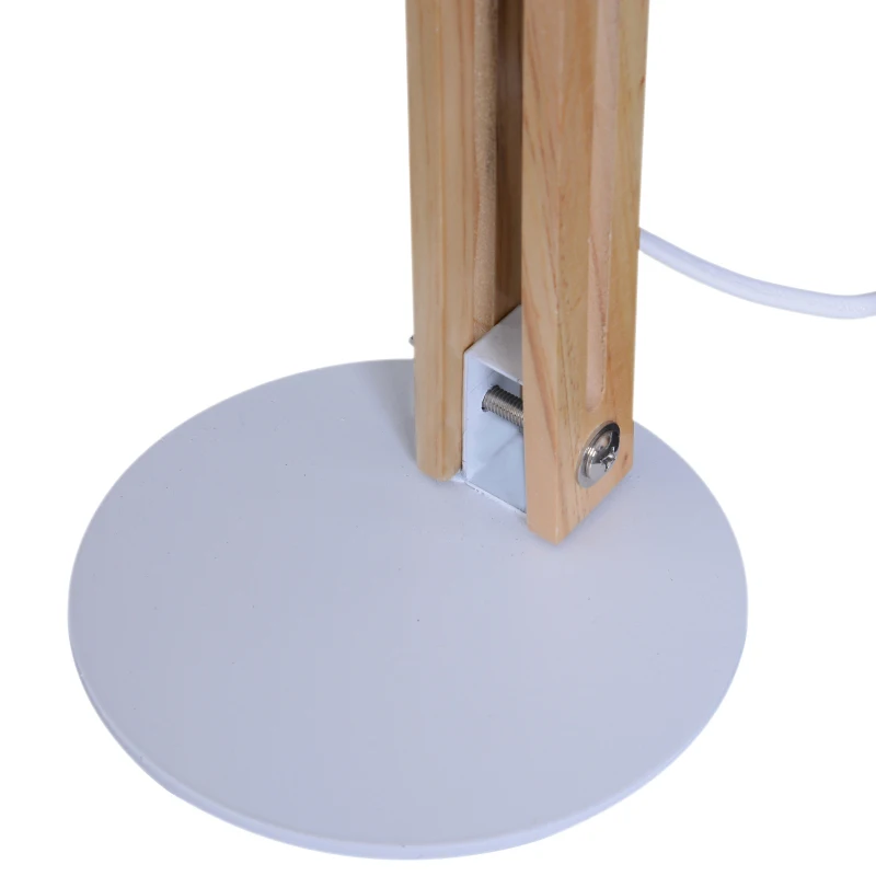 HOMCOM® Tischleuchte Schreibtischlampe verstellbar Leselampe Büro Metall + Holz weiß 26 x 15 x 41 cm