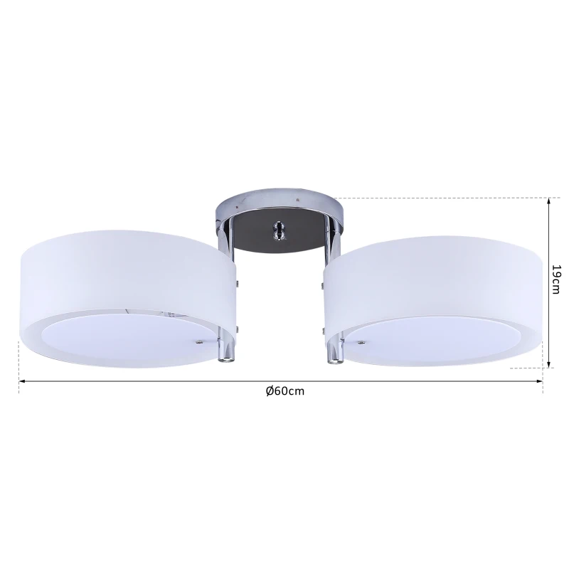 HOMCOM® Deckenleuchte Kronleuchter Kristall 2xE27 Sockel 40W Weiß