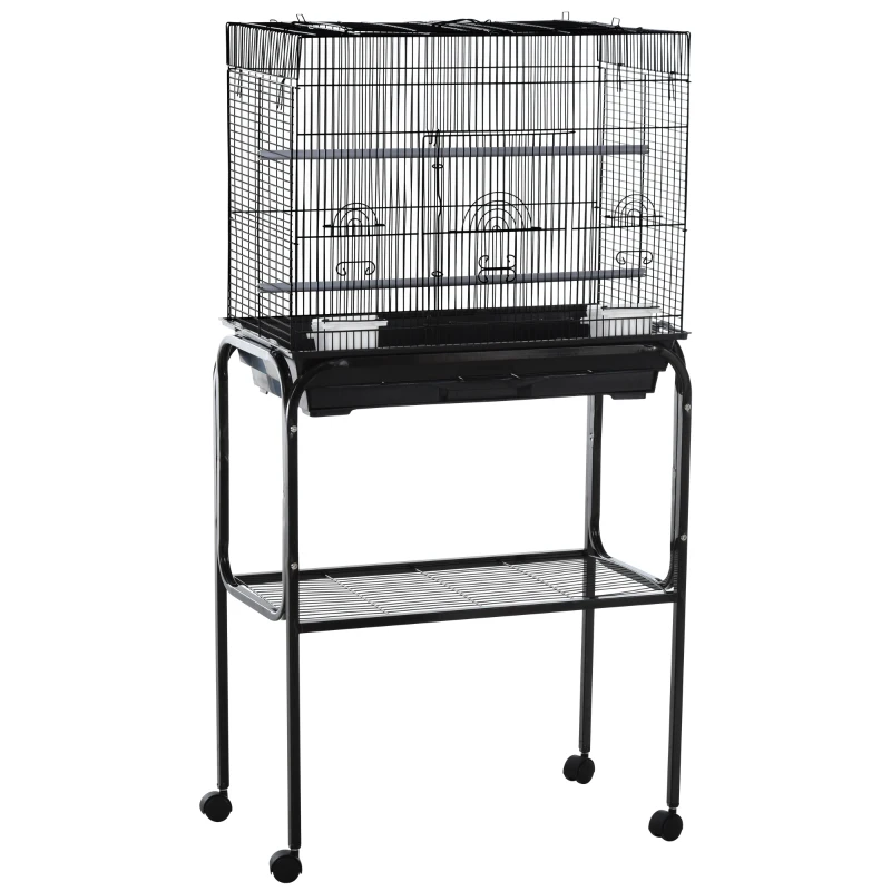 PawHut® Vogelkäfig Vogelhaus Vogelvoliere Metallvoliere für Vögel mit Ständer rollbar