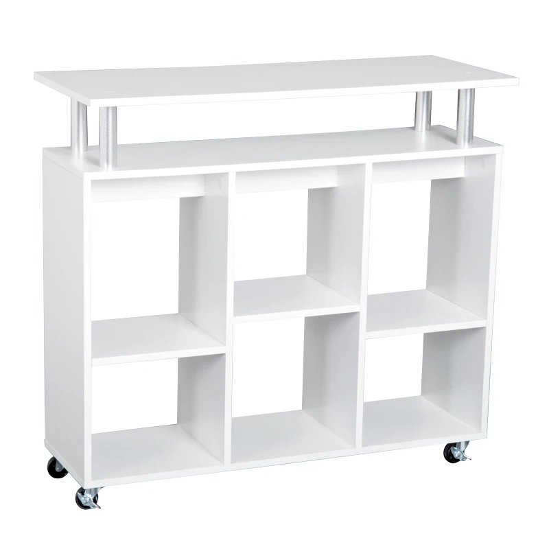 HOMCOM® Küchenwagen Servierwagen Rollwagen mit 6 Fächern Weiß