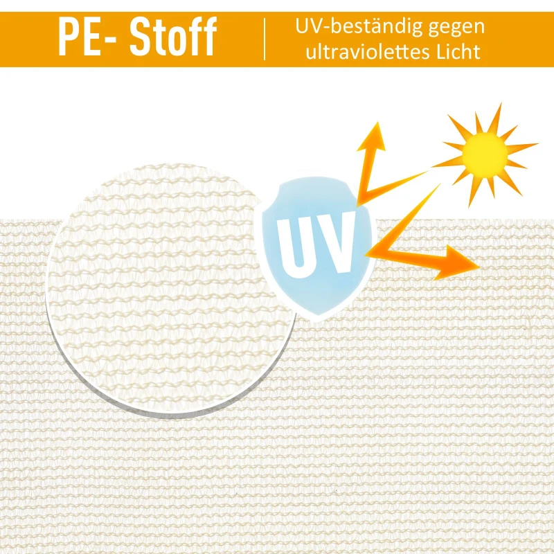 Outsunny® Sonnensegel Dreieckig 4x4x4 m HDPE - atmungsaktiv cream