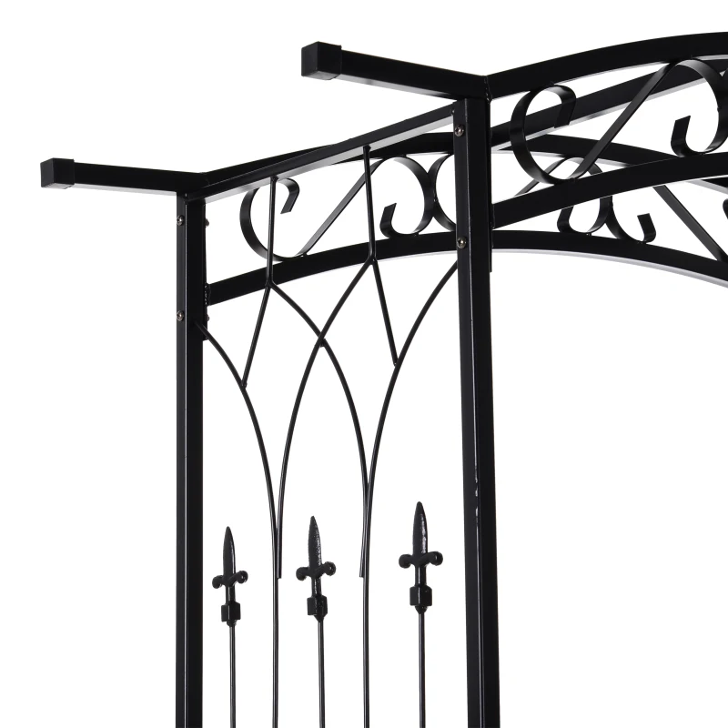 Outsunny® Pflanzbogen Torbogen Rankgitter Rosenbogen Garten Wetterfest H212 cm Metall