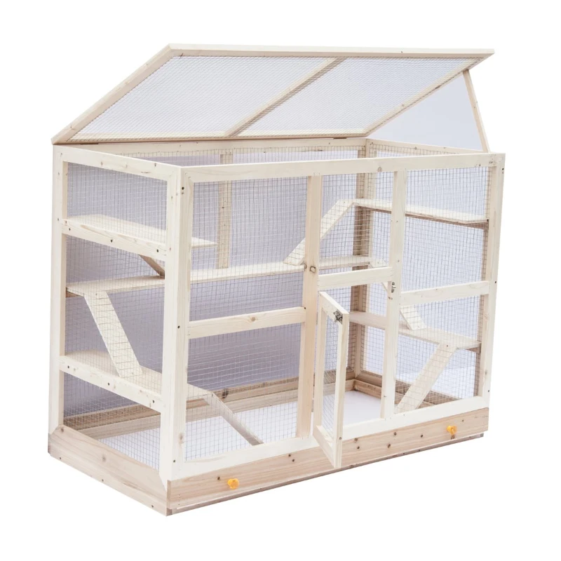 PawHut XXL Nagervilla Hamsterkäfig Kleintierkäfig Holz Schublade groß