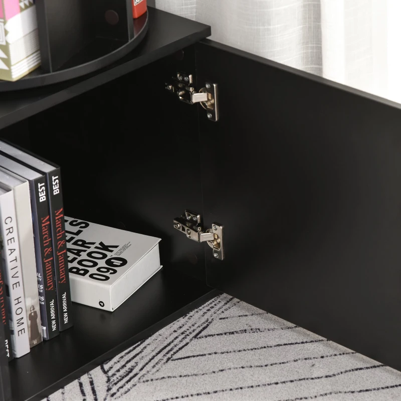 HOMCOM® Bücherregal 2-in-1 Standregal Drehregal 360 ° drehbar Abnehmbar Schwarz