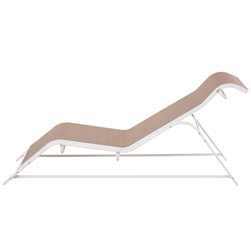 Outsunny® Gartenliege Sonnenliege ergonomisch geschwungen Aluminium Beige