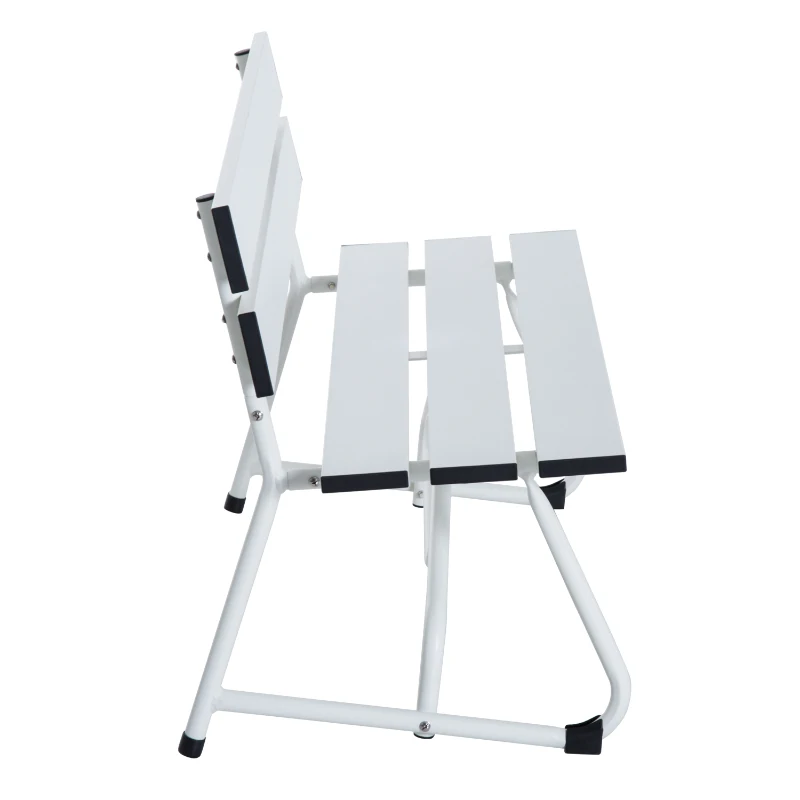 Outsunny® Parkbank 2-Sitzer Garten Weiß B120 x T53 x H70cm