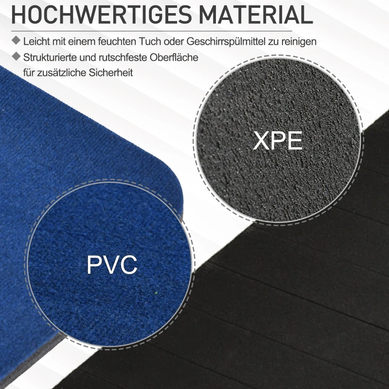 HOMCOM® Yogamatte Rutschfeste Sportmatte Gymnastikmatte mit Tragegurt Blau