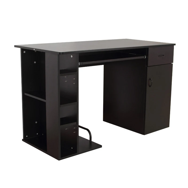 HOMCOM® Schreibtisch Bürotisch aus Holz Computertisch PC Tisch schwarz