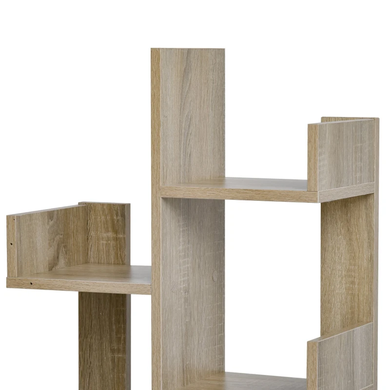 HOMCOM Bücherregal mit 10 Fächer und Schublade, Standregal, Eckbücherregal, E1 Spanplatte, 46 x 20 x 151 cm