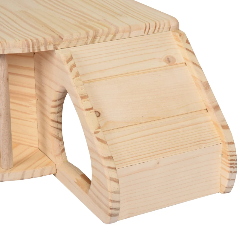 PawHut® Kleintier Stall Haustier Wohnung Hamsterwohnung Tannenholz 60 x 37 x 19,7 cm