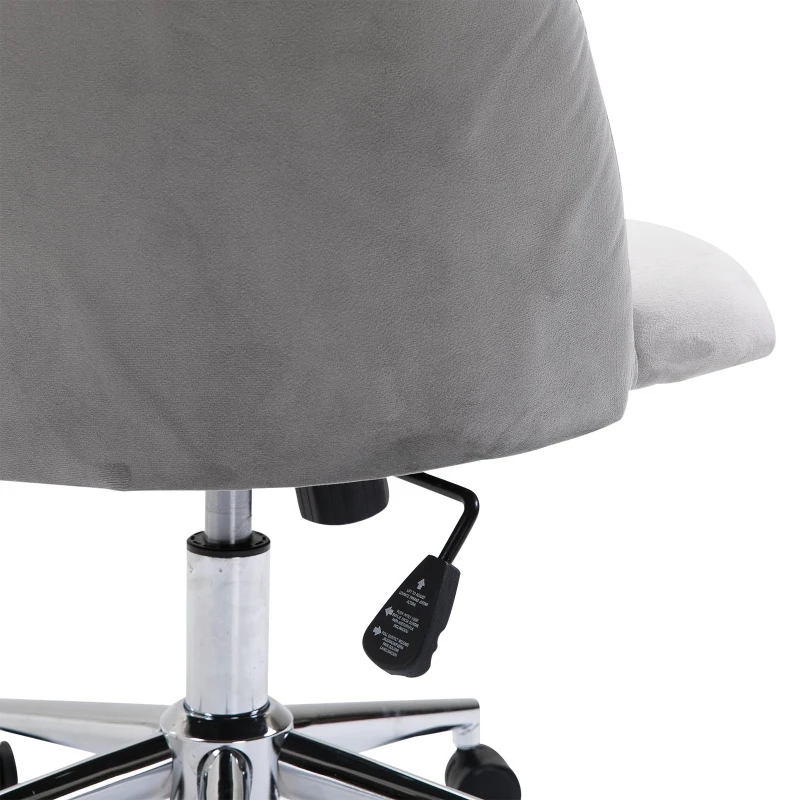 Vinsetto® Drehstuhl Polsterstuhl Chefsessel 150 kg Belastbarkeit eingestellte Sitzhöhe Samt 56 x 52,5 x (72–81) cm