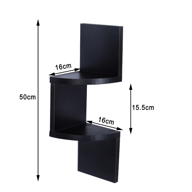 HOMCOM® Wandregal Eckregal Zickzackregal schwarz