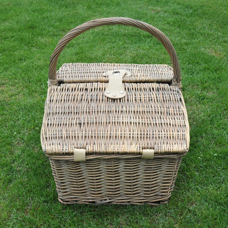 Outsunny® 23tlg. Picknickkorb mit Geschirr Kühlfach 4 Personen