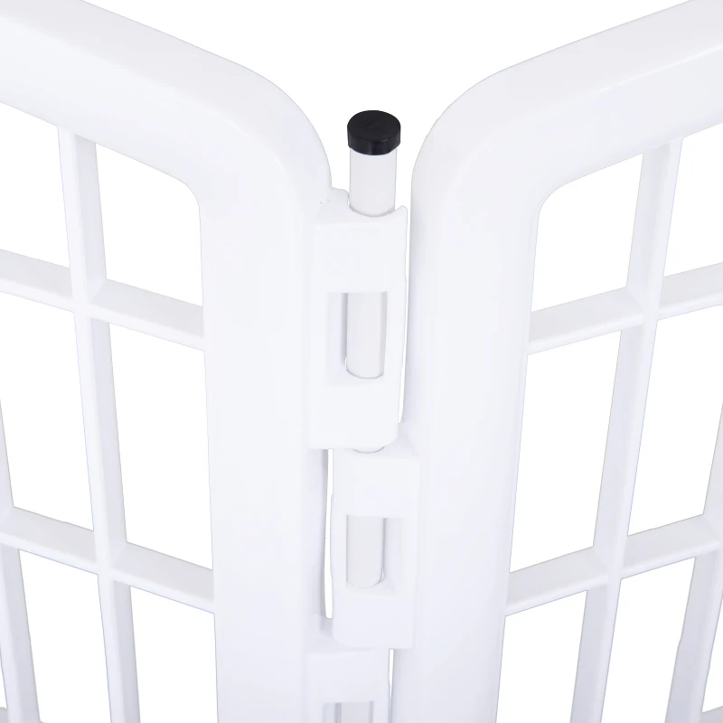 PawHut® Welpengitter Freilaufgehege Laufstall für Haustiere mit Tür 6 Teile sechseckig PP-Kunststoff rostfrei Weiß Ø180 x H95 cm