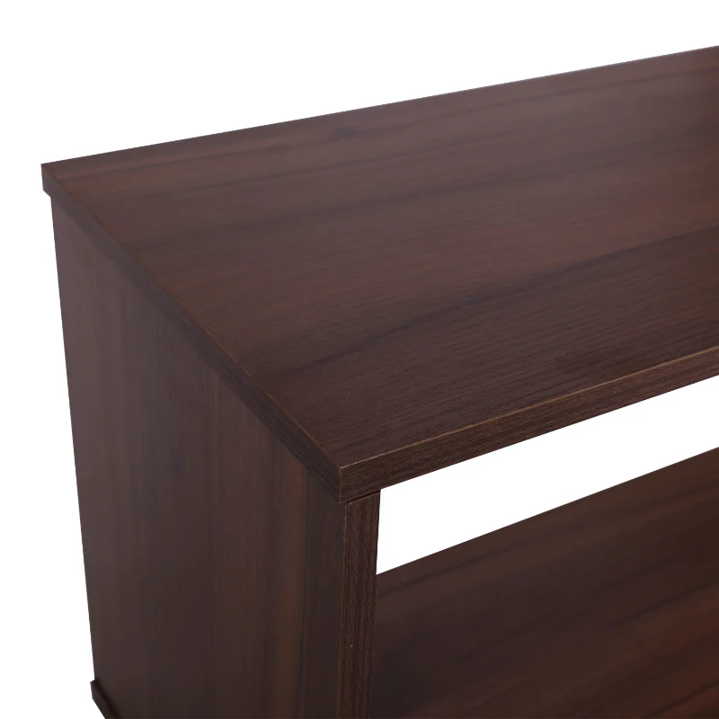 HOMCOM® Bücherregal Holz Wandregal Raumteiler S-Form 4 Fächer Weiß+Braun