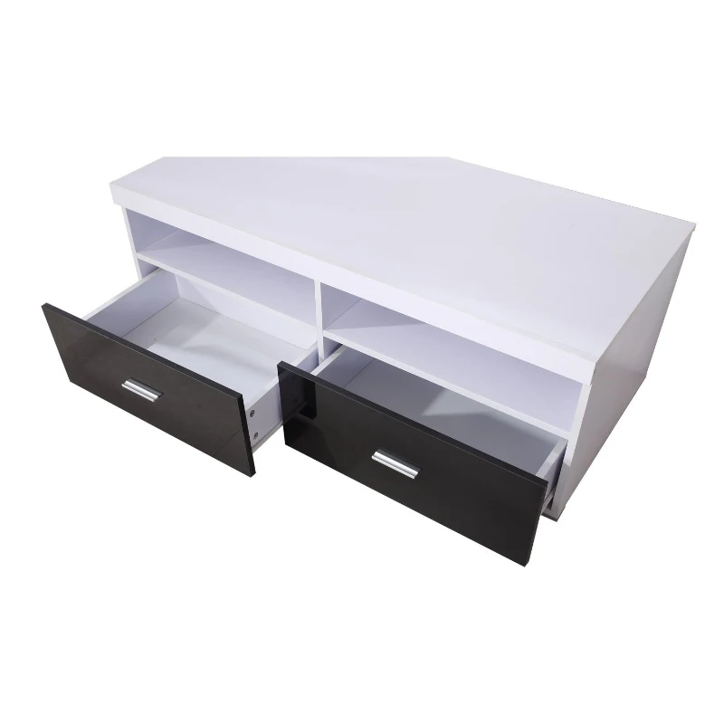 HOMCOM® Fernsehtisch Lowboard TV Rack Board Regal Schrank Holz Schwarz Weiß