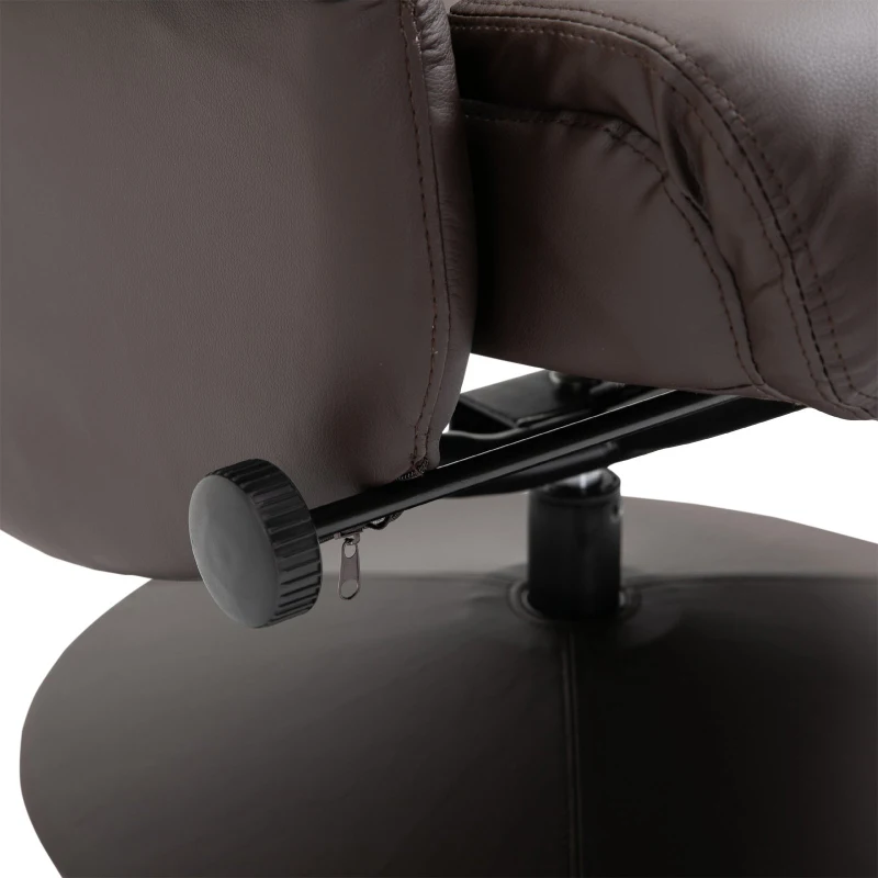 HOMCOM® Relaxsessel mit Beinablage | Fernsehsessel | Stahl, PU, PVC, Holz, Schaumstoff | Braun | 78 x 76 x 106 cm / 78 x 108 x 94 cm