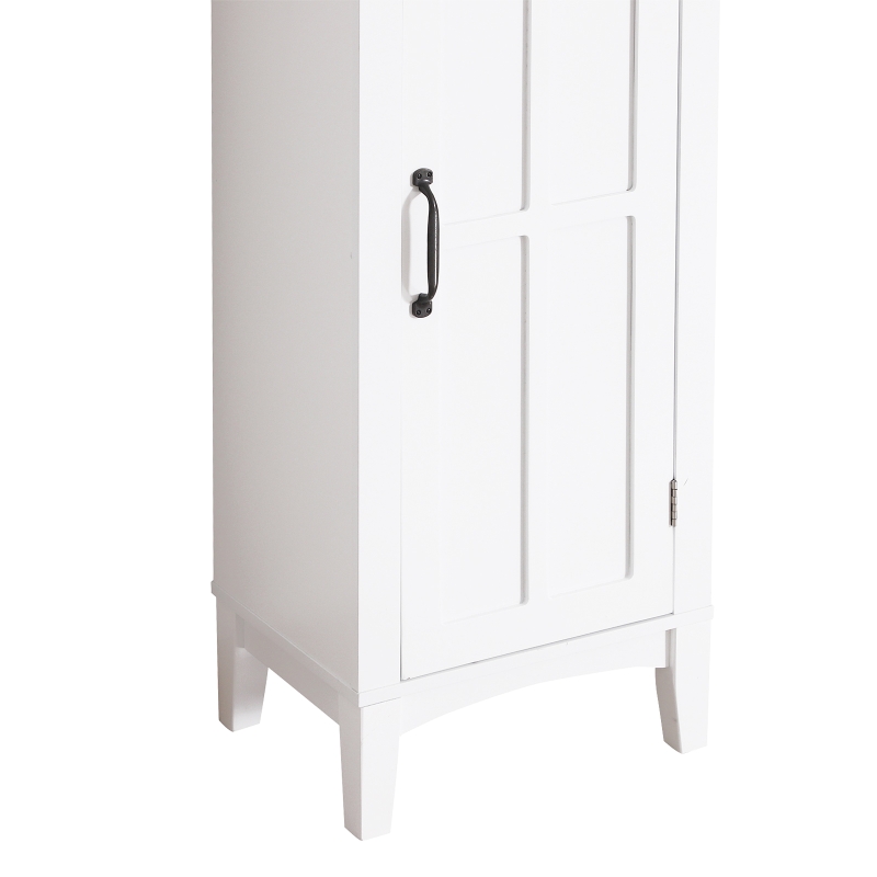 HOMCOM® Badschrank Badezimmerschrank Wandschrank mit Spiegel vestellbare Einlegeböden Holz Weiß 40 x 30 x 170 cm