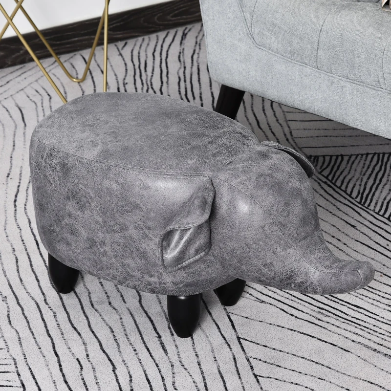 HOMCOM® Hocker für Kinder Kinderhocker Sitzhocker im Tier-Design Elefant Grau