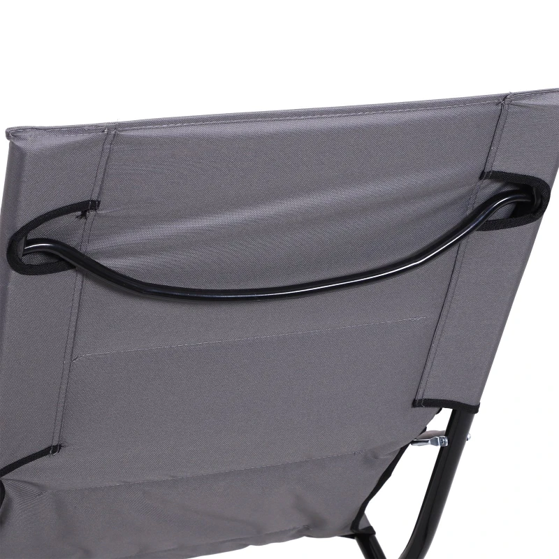 Outsunny® Klappstuhl Campingstuhl Gartenstuhl Polstersessel Strand Balkon faltbar Grau 86 x 61 x 94 cm