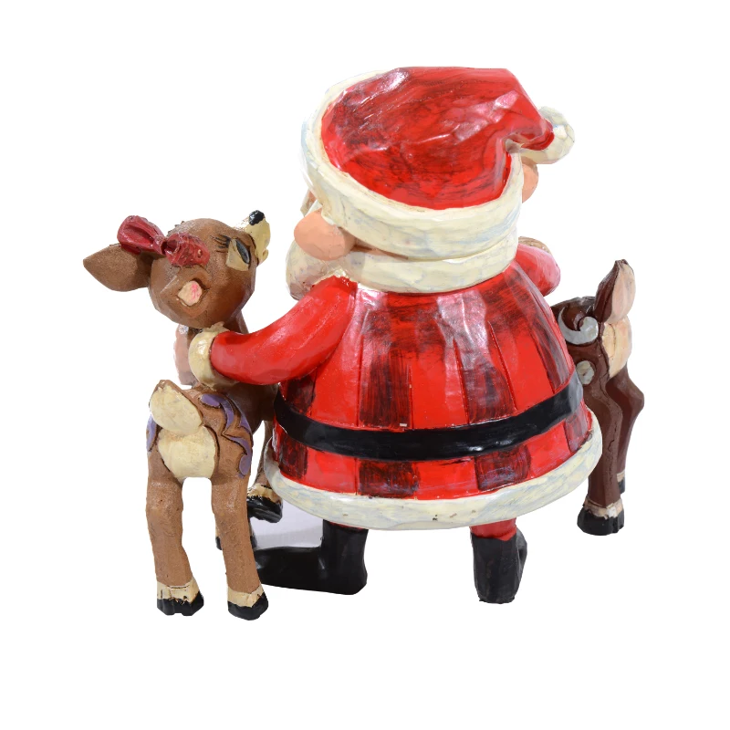 Outsunny Weihnachtsmann Nikolaus Figur Weihnachten Deko Rentier