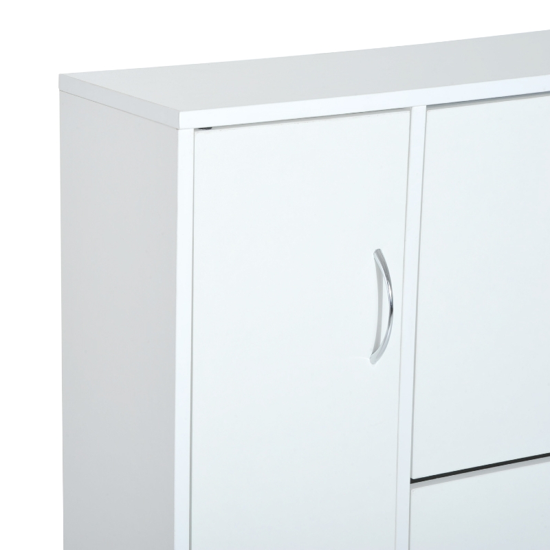 HOMCOM Schuhschrank Schuhkipper Schuhregal 3 Klappen Weiß