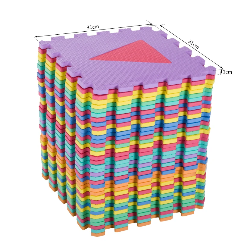 HOMCOM® Puzzlematte Kinderspielteppich 36 tlg. abwaschbar Bunt