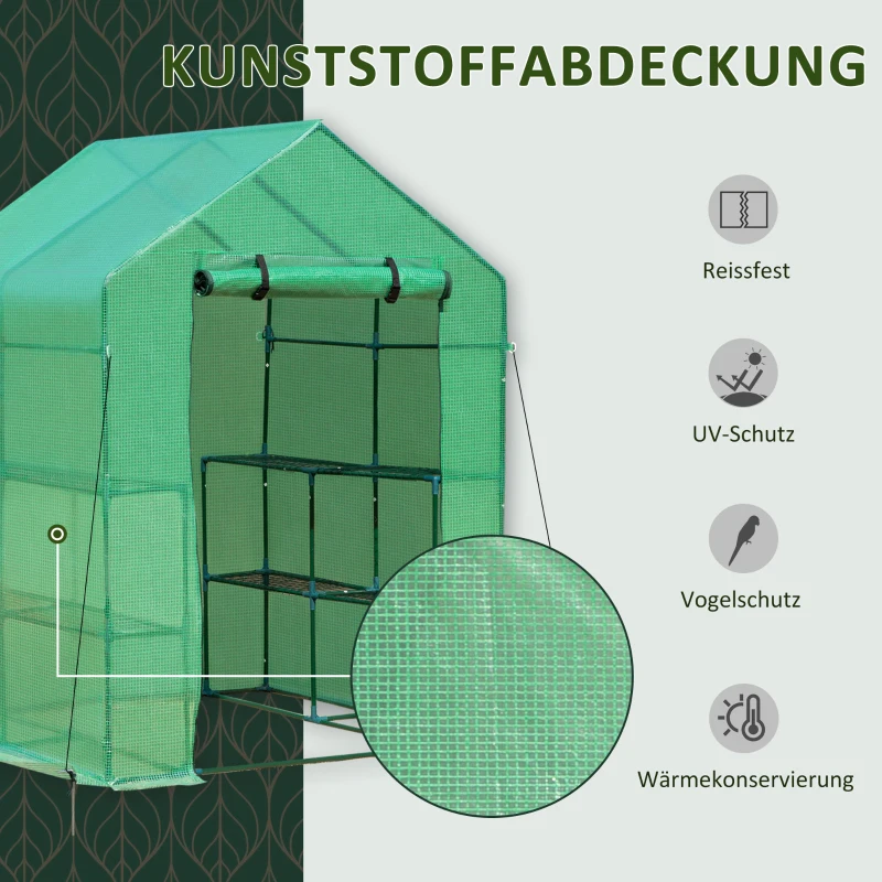 Outsunny® Treibhaus Gewächshaus Blumenregal Frühbeet Tomatenhaus Pflanzenhaus für Garten