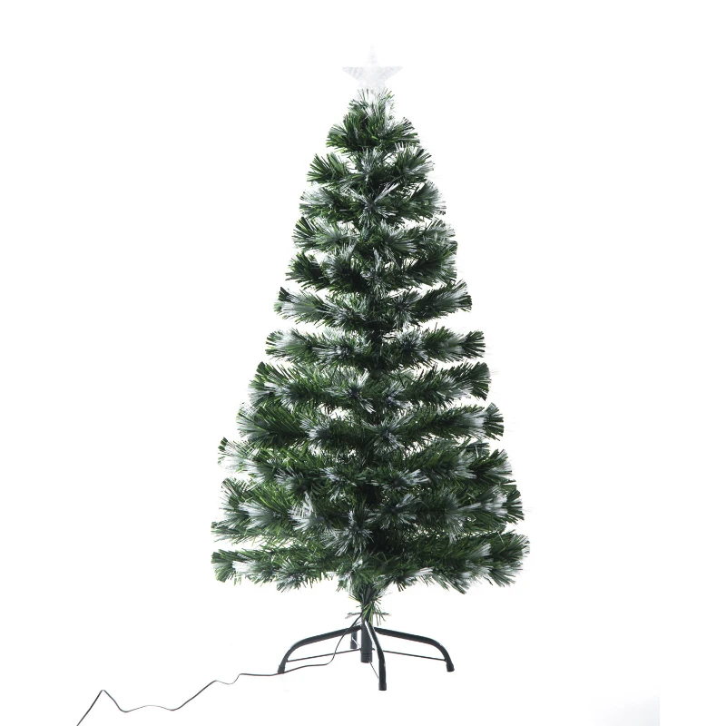 HOMCOM Weihnachtsbaum mit Ständer Glasfaser 7 Farben 150cm