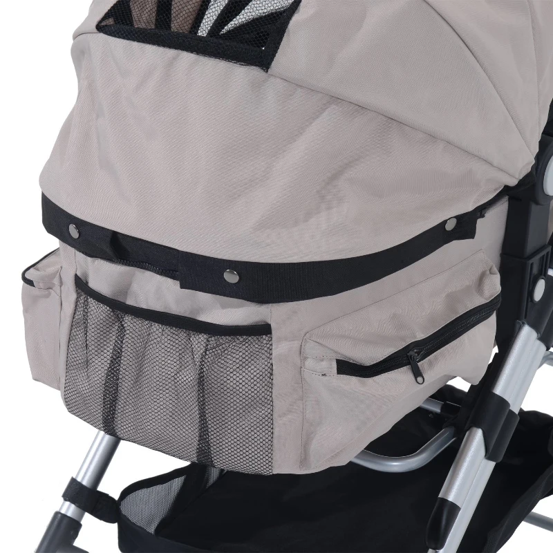 PawHut® Hundewagen Hundebuggy Wagen mit Sonnendach grau