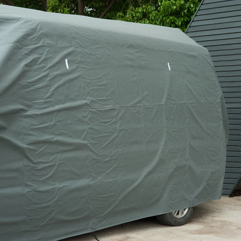 HOMCOM® Abdeckung Schutzhülle für Wohnmobil Grau 580x225x220cm