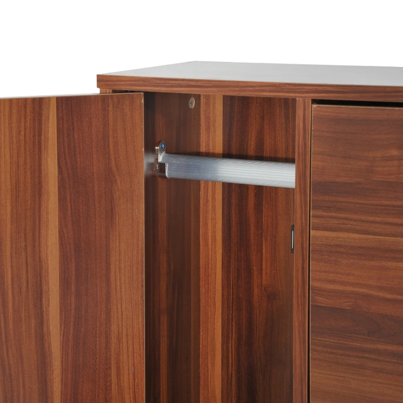 HOMCOM Schuhschrank Schuhkipper Schuhregal 3 Klappen 18 Paar Walnuss