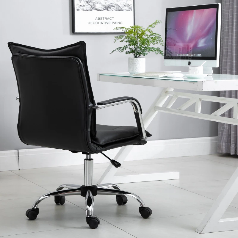 Vinsetto® Bürostuhl Drehstuhl Kunstleder Schwarz