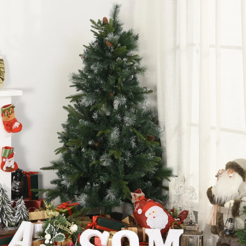HOMCOM® Künstlicher Weihnachtsbaum 1,5 m Christbaum Tannenbaum 770 Äste Metallfuß PVC