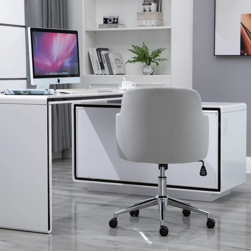 Vinsetto® Drehstuhl Polsterstuhl Chefsessel 150 kg Belastbarkeit eingestellte Sitzhöhe Samt 56 x 52,5 x (72–81) cm