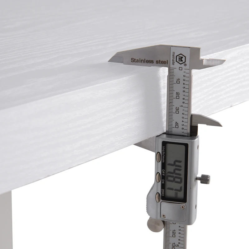 HOMCOM Eckschreibtisch Stahl, MDF 187,5 x 50 x 76,1 cm Weiß