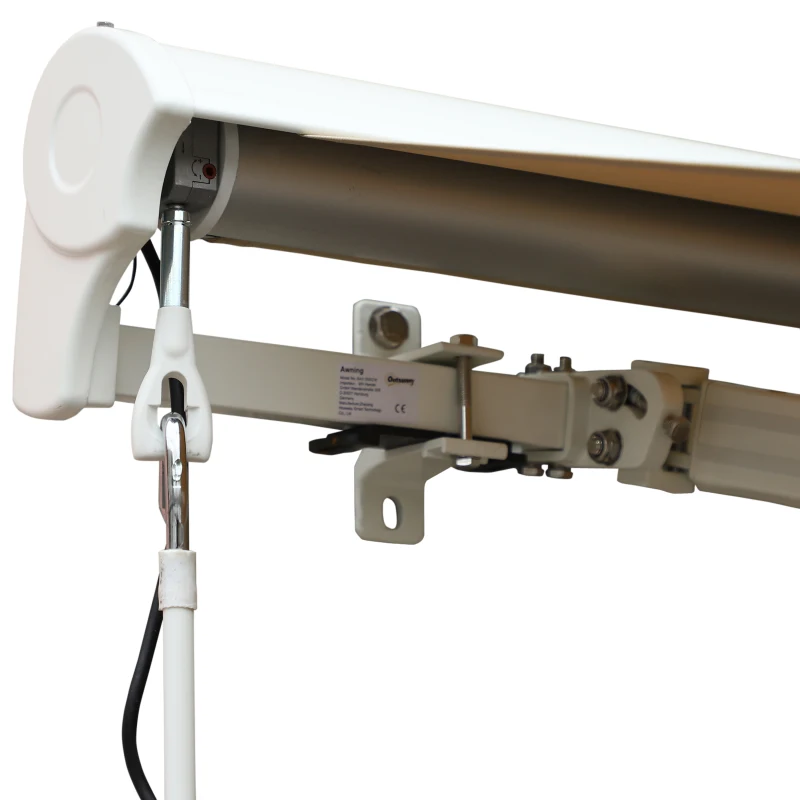 Outsunny® Markise mit Handkurbel Gelenkarmmarkise Sonnenschutz Elektrisch/Manuell Alu