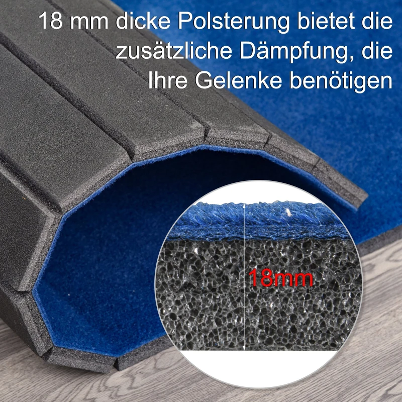 HOMCOM® Yogamatte Rutschfeste Sportmatte Gymnastikmatte mit Tragegurt Blau