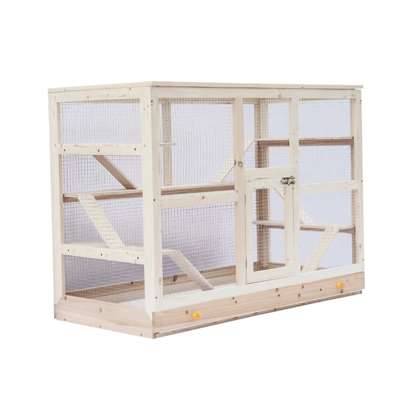 PawHut XXL Nagervilla Hamsterkäfig Kleintierkäfig Holz Schublade groß