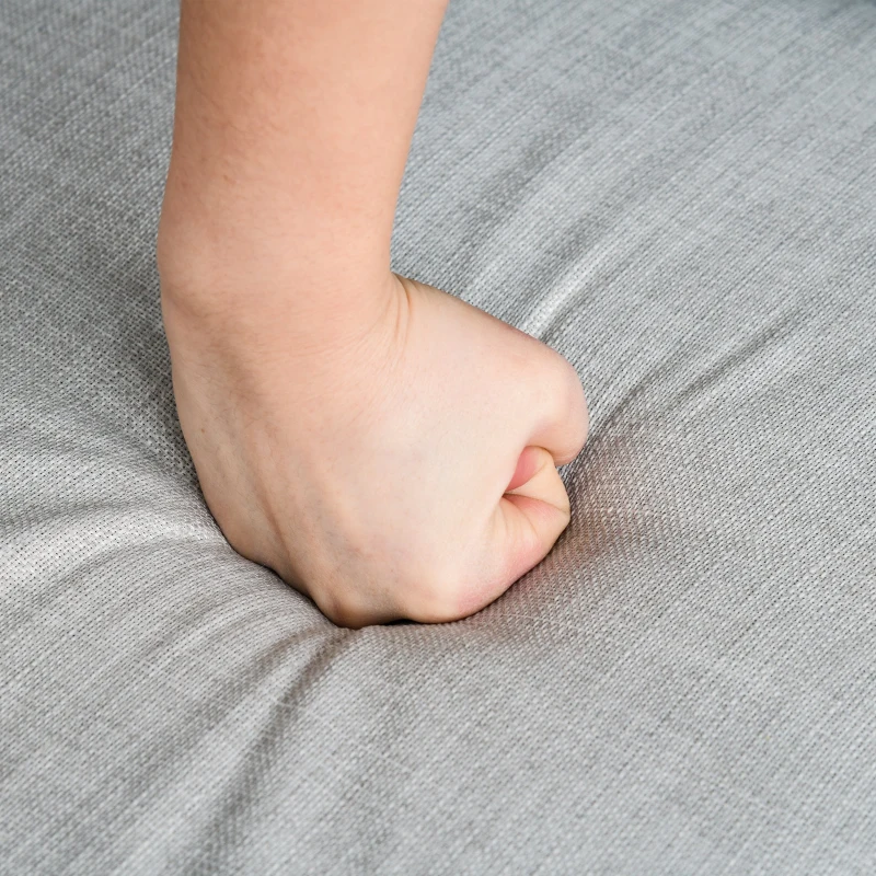 HOMCOM Esszimmerstuhl Küchenstuhl Polsterstuhl Gummiholzbeine Sessel Leinen Grau 61 x 56 x 92 cm