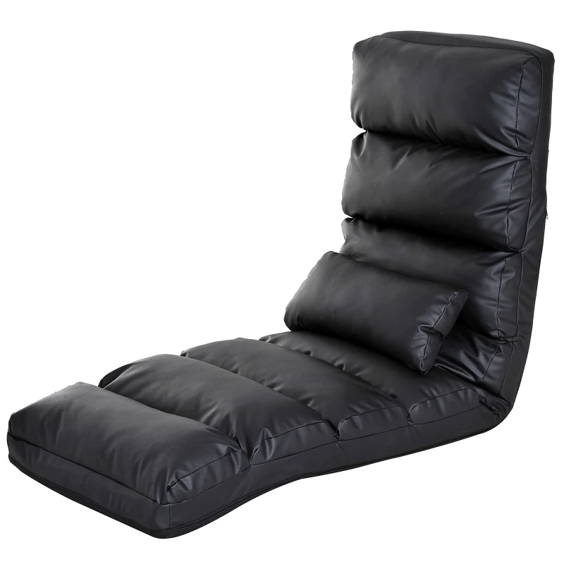 HOMCOM® Schlafsessel Klappmatratze Faltmatratze verstellbar PU 175x56cm Schwarz