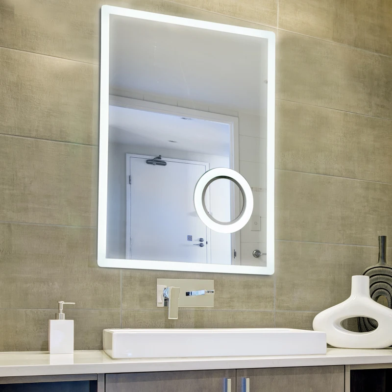 kleankin® LED Badspiegel Badezimmerspiegel Beleuchtung 65W 80x60cm