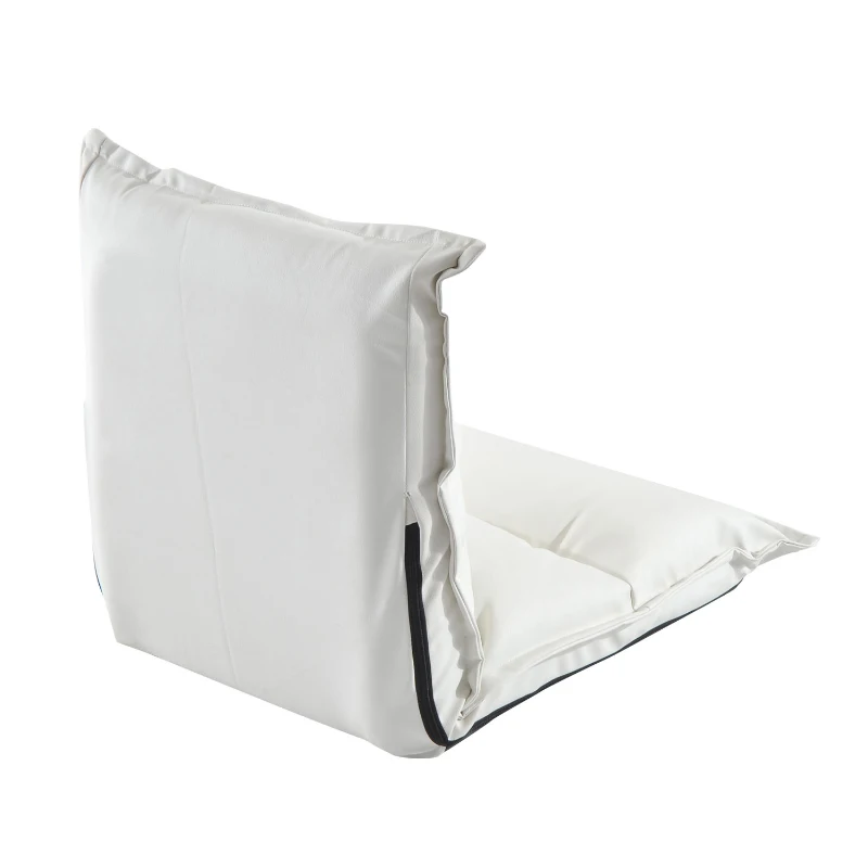 HOMCOM® Sitzkissen Relaxliege Liege Bodenkissen Sitzsack verstellbar mit Lehne Weiß