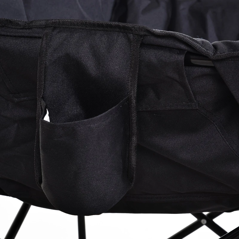 Outsunny® Campingstuhl Klappstuhl mit Becherhalter Tragetasche Outdoor Oxford Schwarz