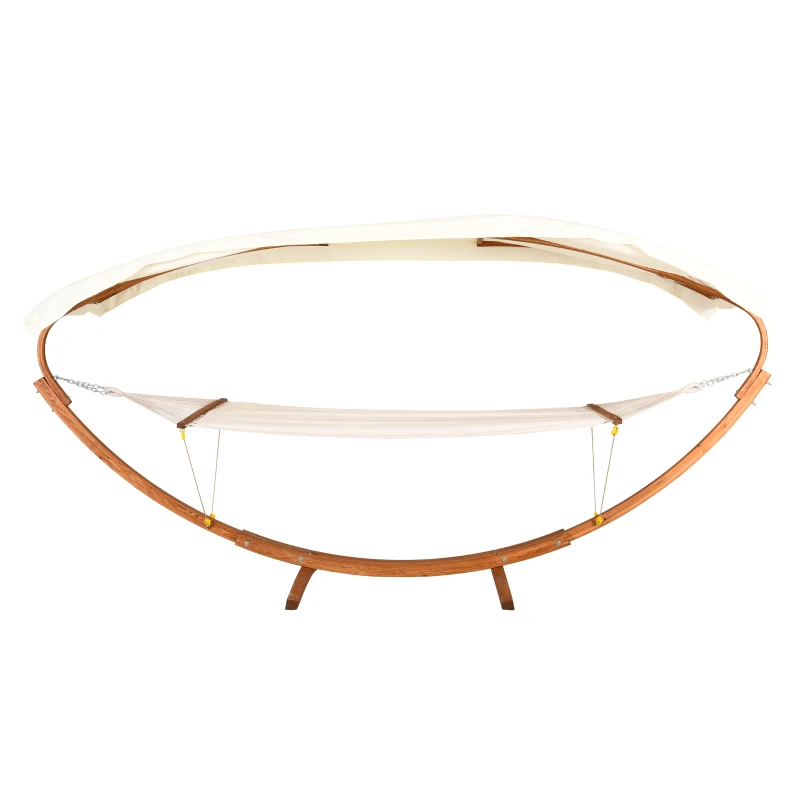 Outsunny® hängemattengestell holz Hängematte mit Gestell Sonnenliege Gartenliege Sonnendach Lärche 180kg