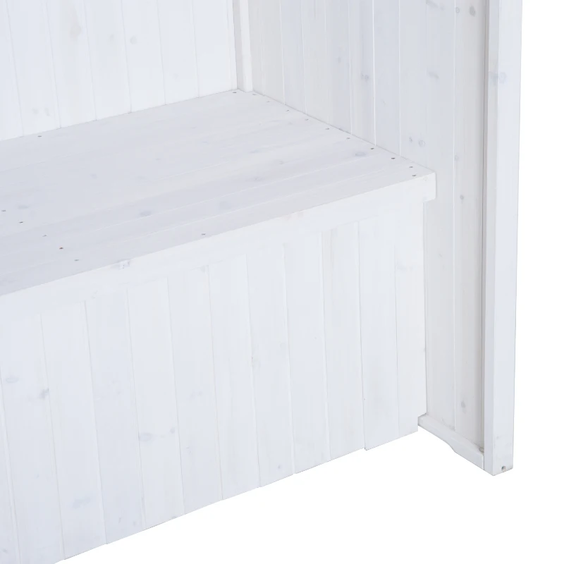 Outsunny® Laubenbank Philosophenbank mit Stauraum H225cm Weiß
