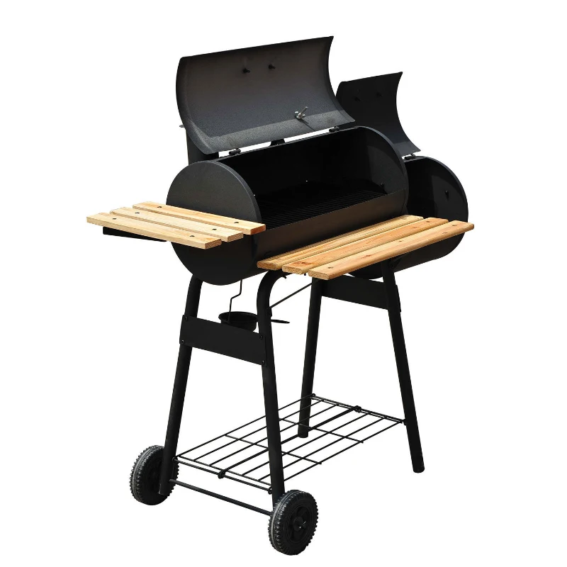 Outsunny® BBQ Grillwagen Holzkohlegrill 118x53x101cm