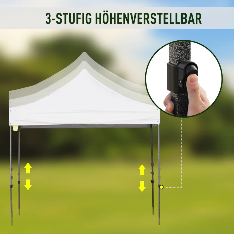 Outsunny® Garten-Pavillon Faltpavillon Festzelt Gartenzelt Höhenverstellbar Heringe Oxford