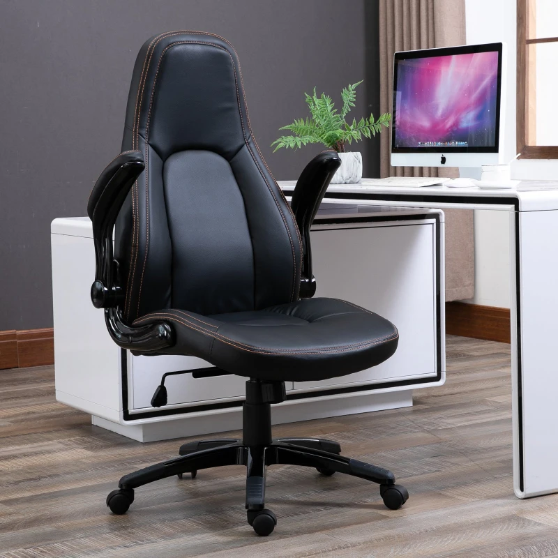 Vinsetto Bürostuhl Wippfunktion verstellbare Armlehnen Farbe Kaffee